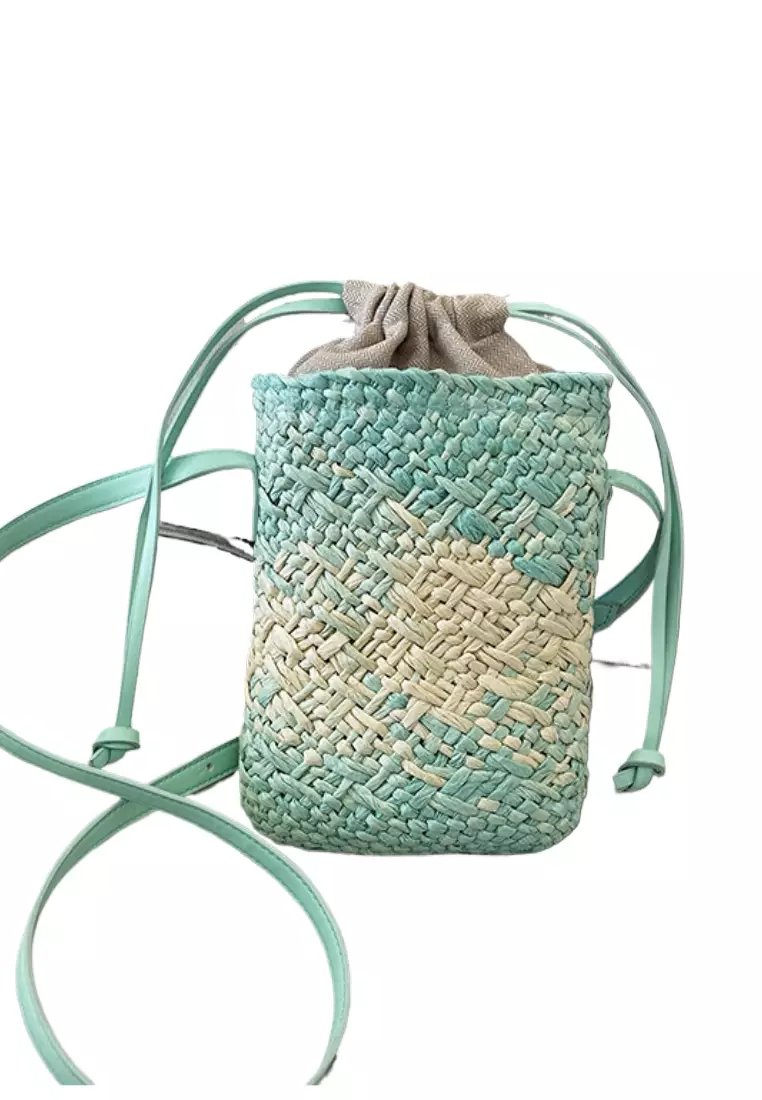 2024 casual leather cross-body woven straw bag K060503-1