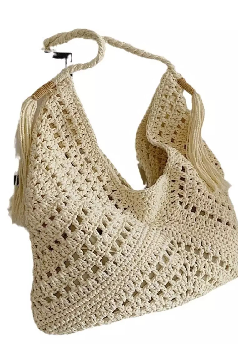 2024 casual tassel woven straw bag 