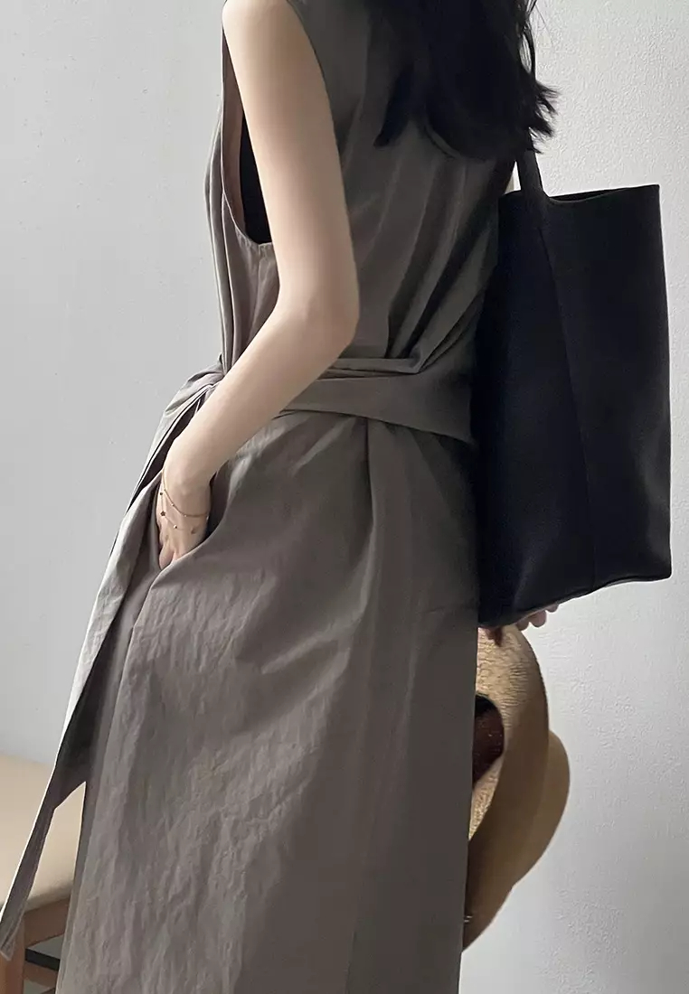 2024 casual temperament new waist strap vest dress K0523003GY