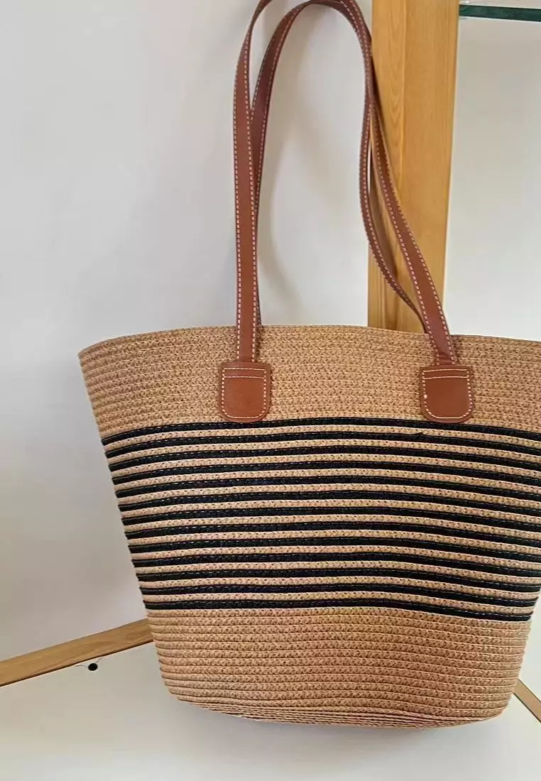 2024 casual zipper woven straw bag K0603408-1