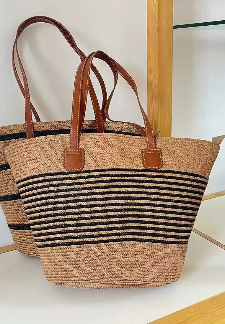 2024 casual zipper woven straw bag K0603408-1