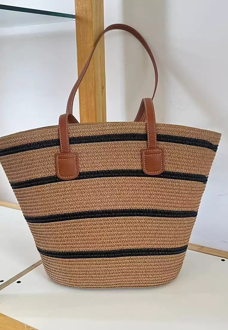 2024 casual zipper woven straw bag K0603408-1