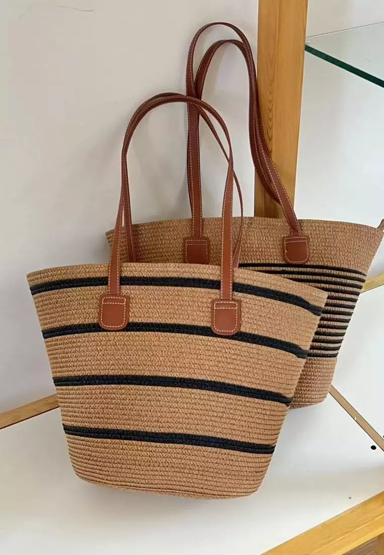 2024 casual zipper woven straw bag K0603408-1