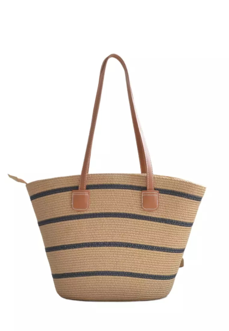 2024 casual zipper woven straw bag K0603408-1