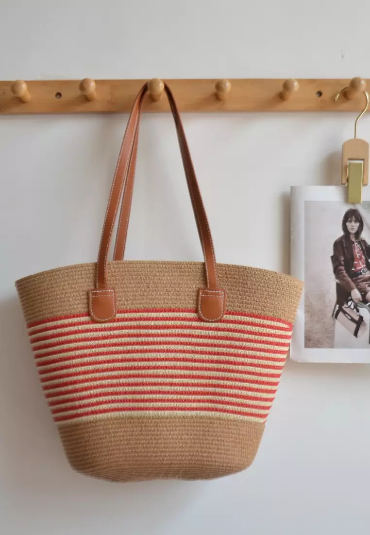 2024 casual zipper woven straw bag K0603408-1