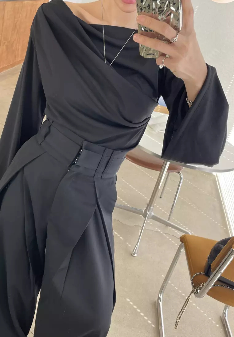 2024 new high waist casual pants straight trousers K091605BK