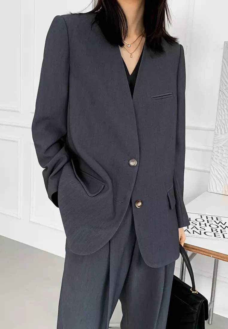 2024 new minimalist style elegant blazer suit jacket and trousers suit K091607