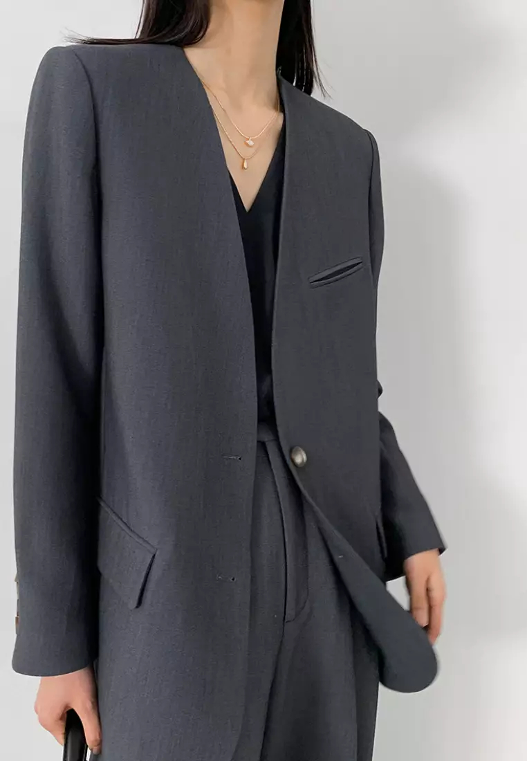 2024 new minimalist style elegant blazer suit jacket and trousers suit K091607