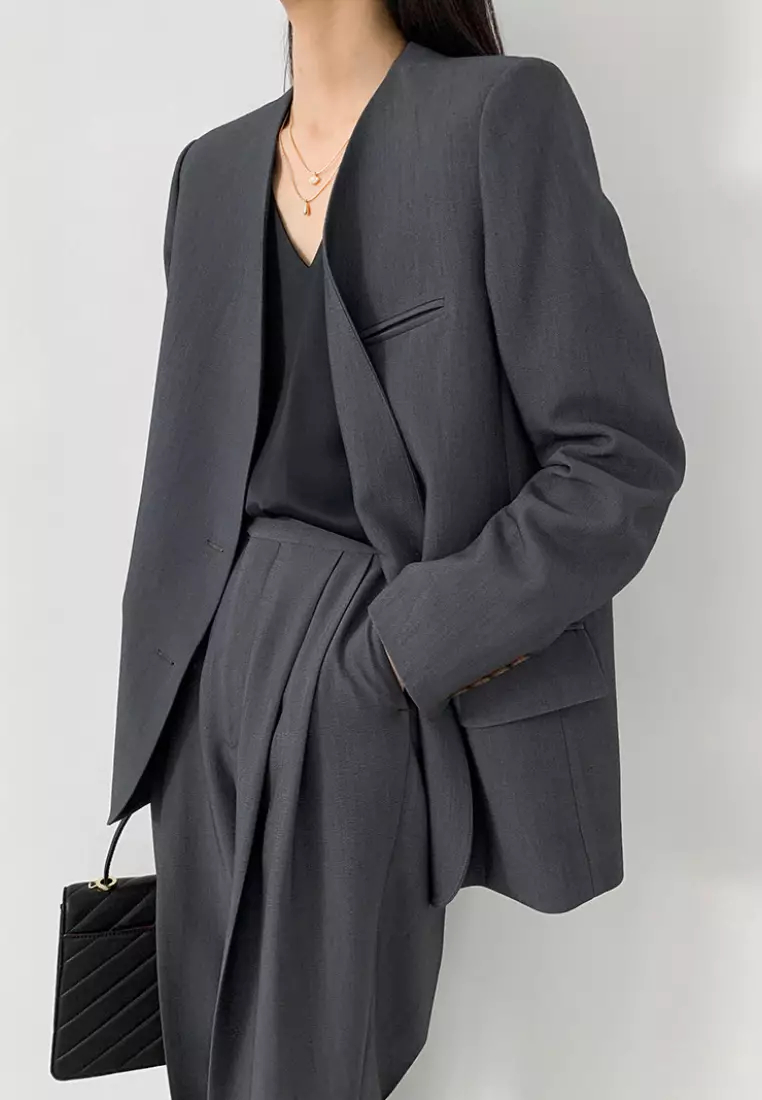 2024 new minimalist style elegant blazer suit jacket and trousers suit K091607