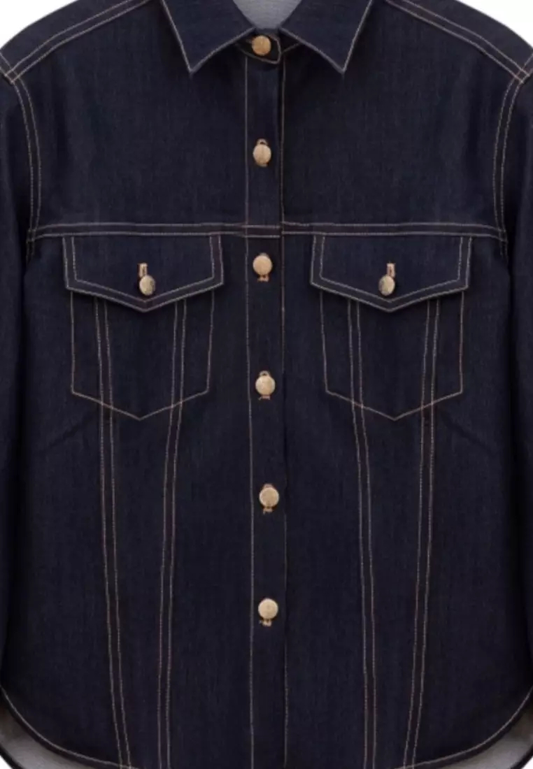 2024 new style minimalist retro denim suit K092507