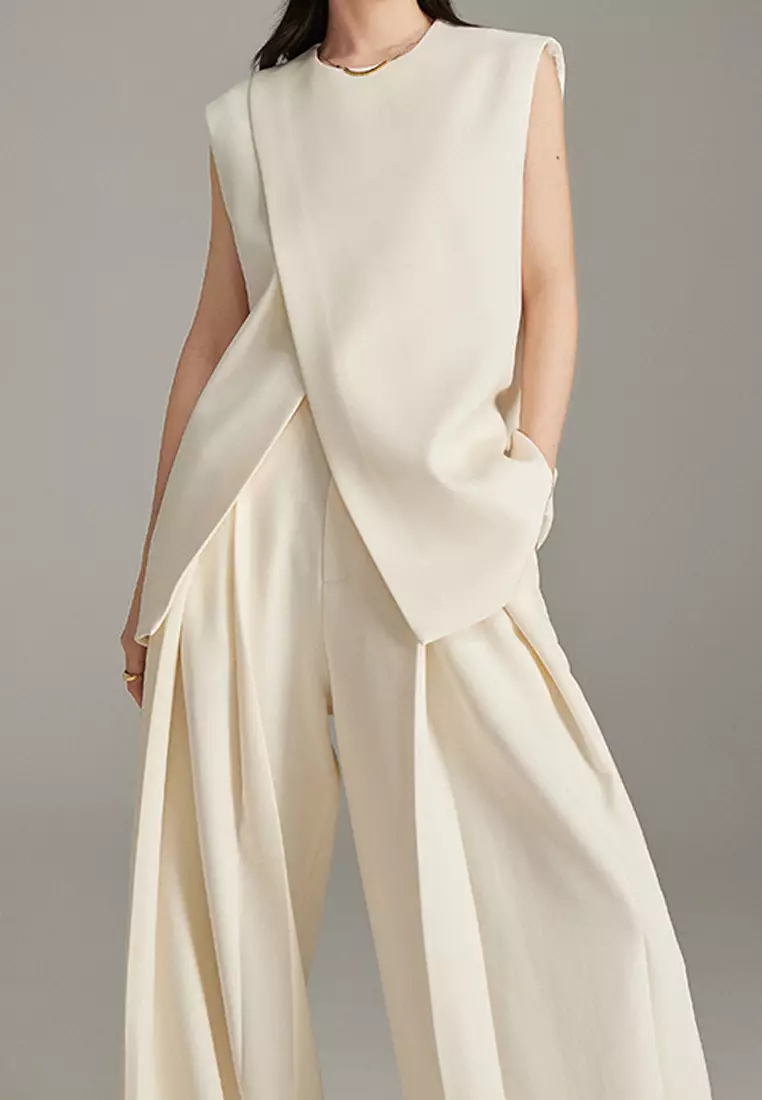  new style three-dimensional cutting irregular suit vest suit K071004-sunnydaysweety