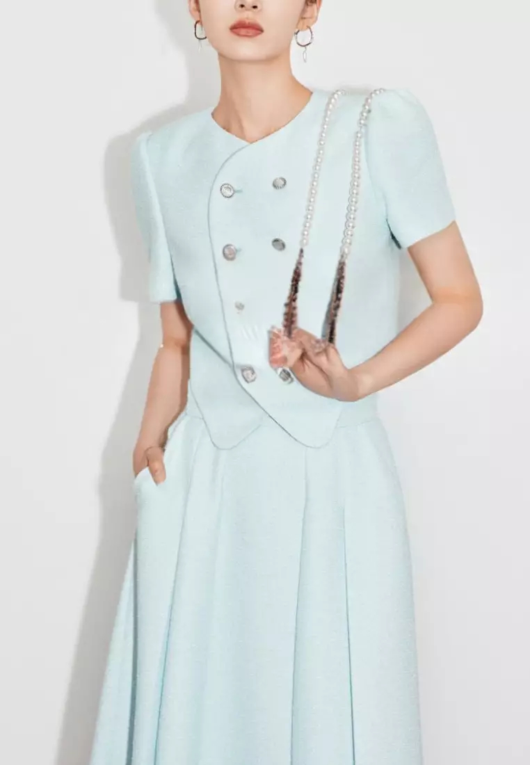 new temperament light blue suit skirt K071005-sunnydaysweety