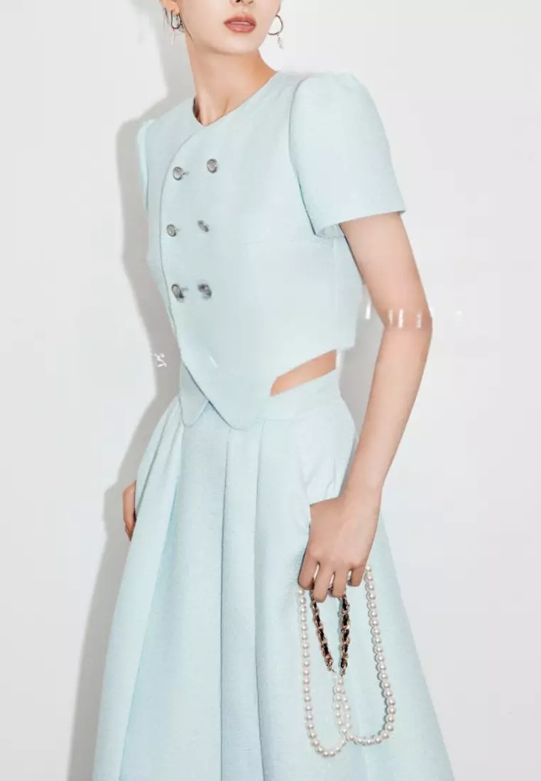  new temperament light blue suit skirt K071005-sunnydaysweety