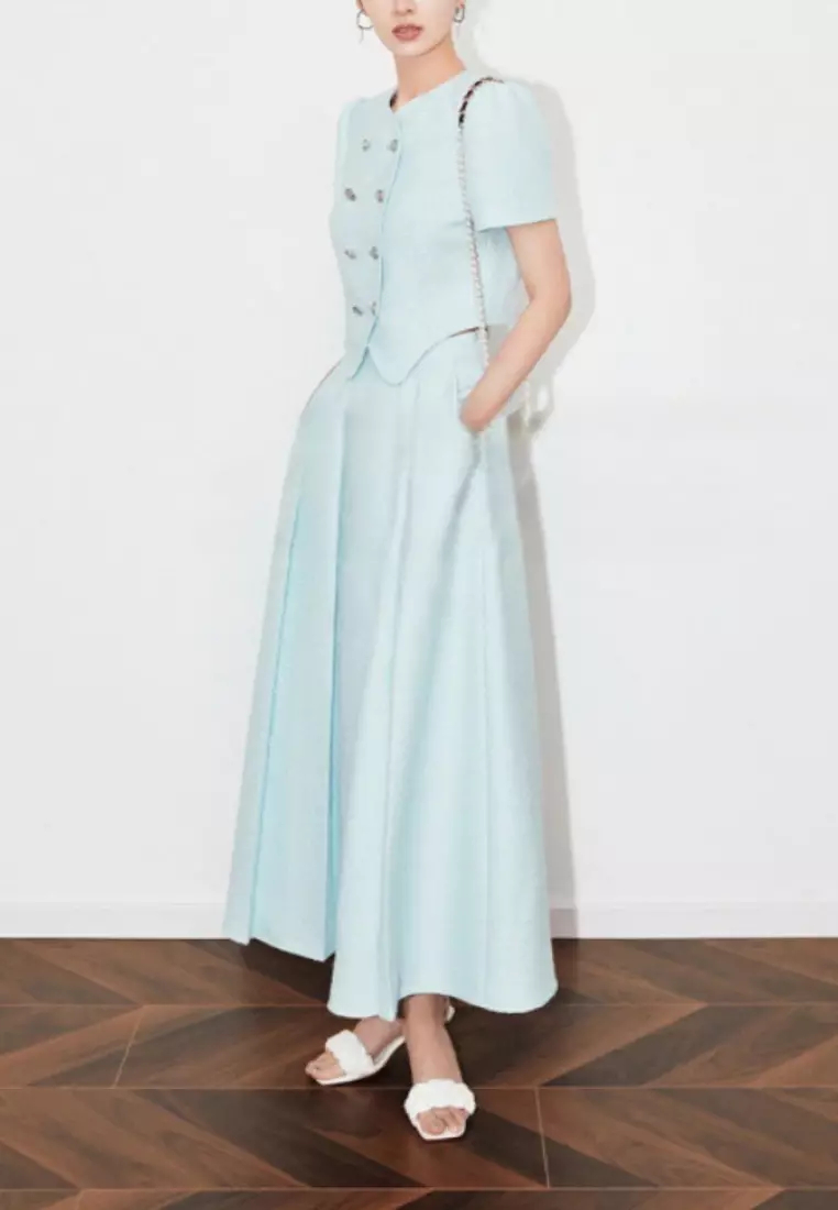  new temperament light blue suit skirt K071005-sunnydaysweety