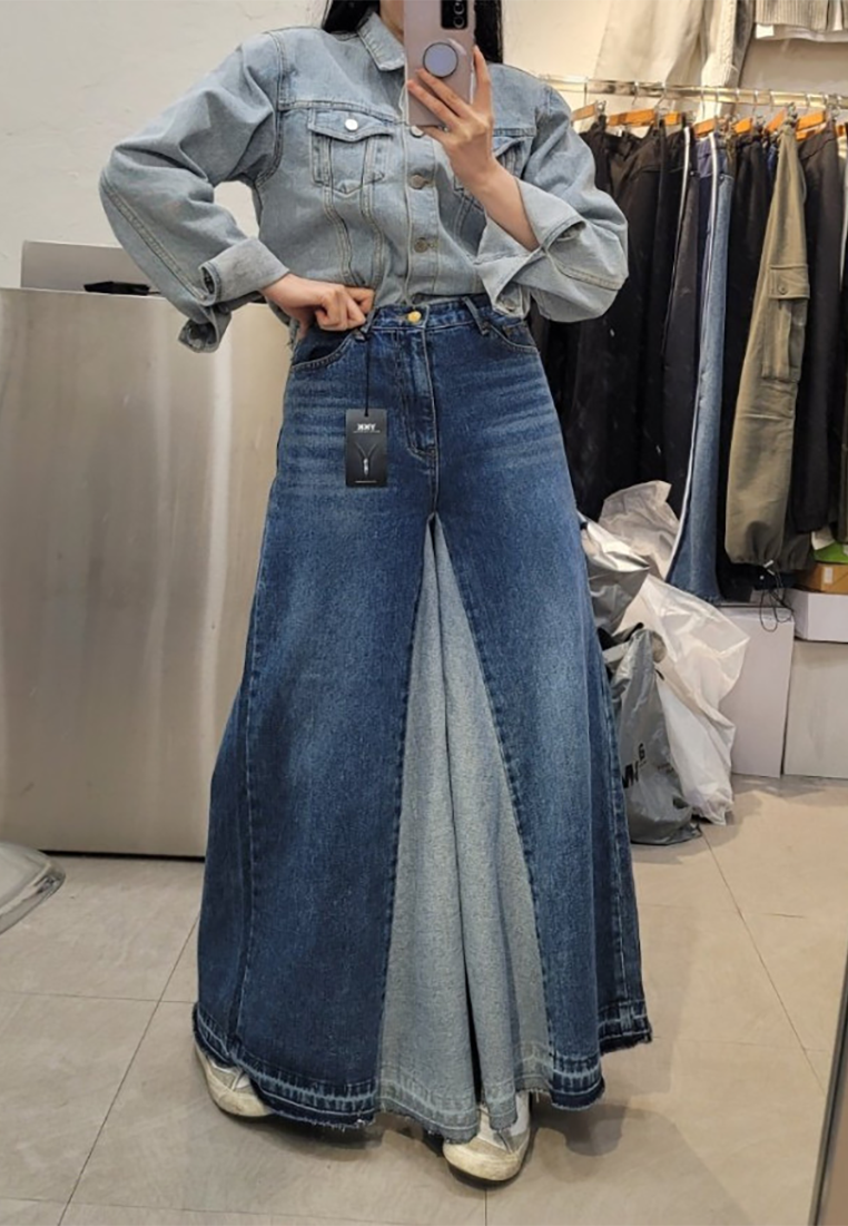 Early spring new retro wide-leg flared jeans CA25022421BL