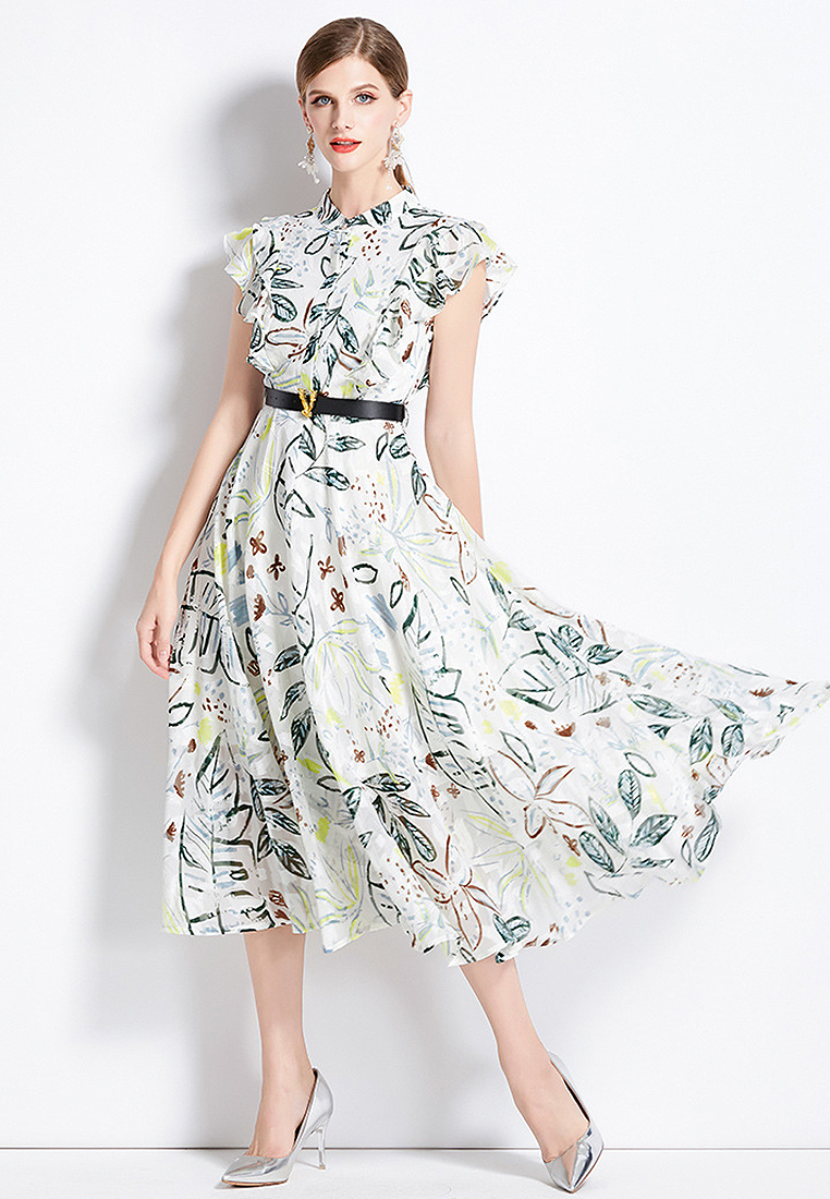 2024 Multi color temperament printed dress CA24032621MT