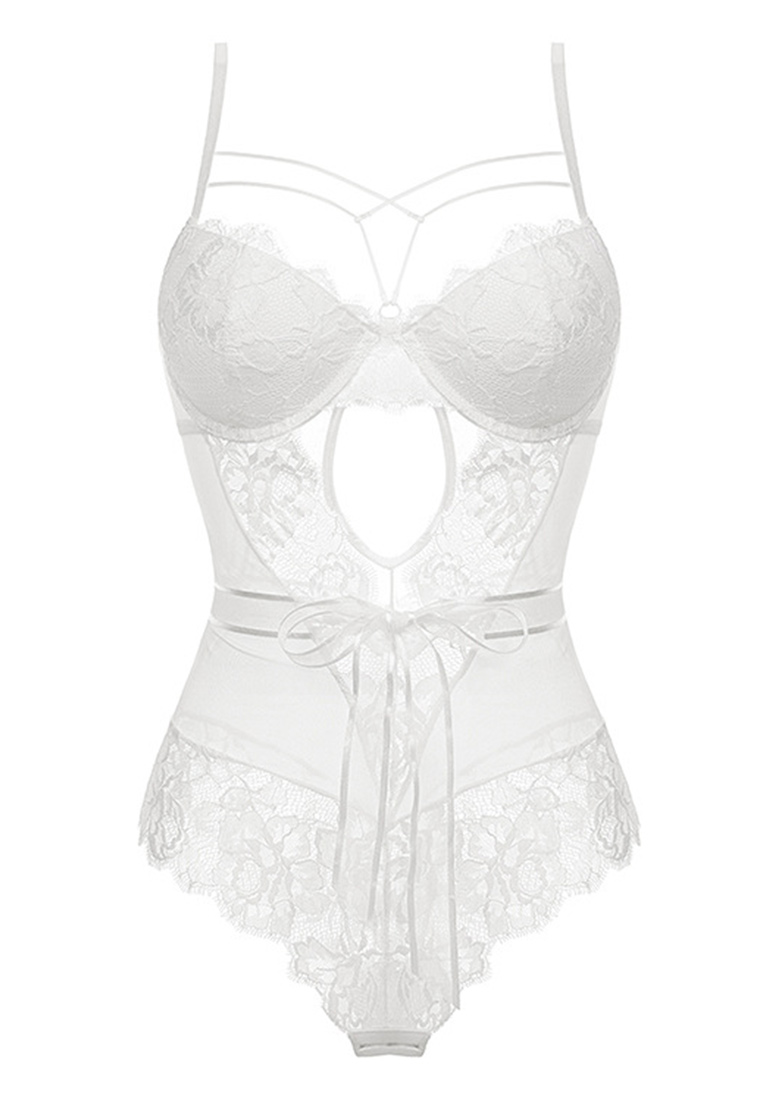 French sexy ultra-thin lace soft steel ring shell cup corset push-up one-piece hollow bra underwear CA23050421W-sunnydaysweety