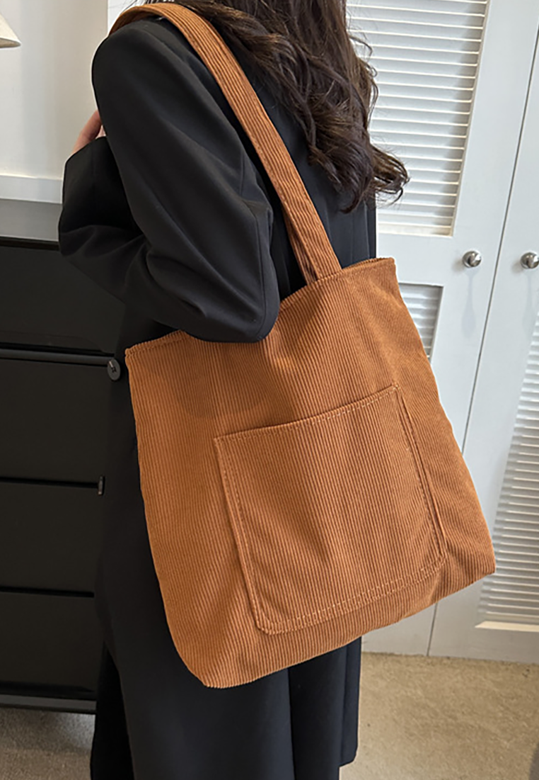 New Autumn Winter Fashion Solid-Color Korean-Style Large-Capacity Tote Bag CA25110721BK