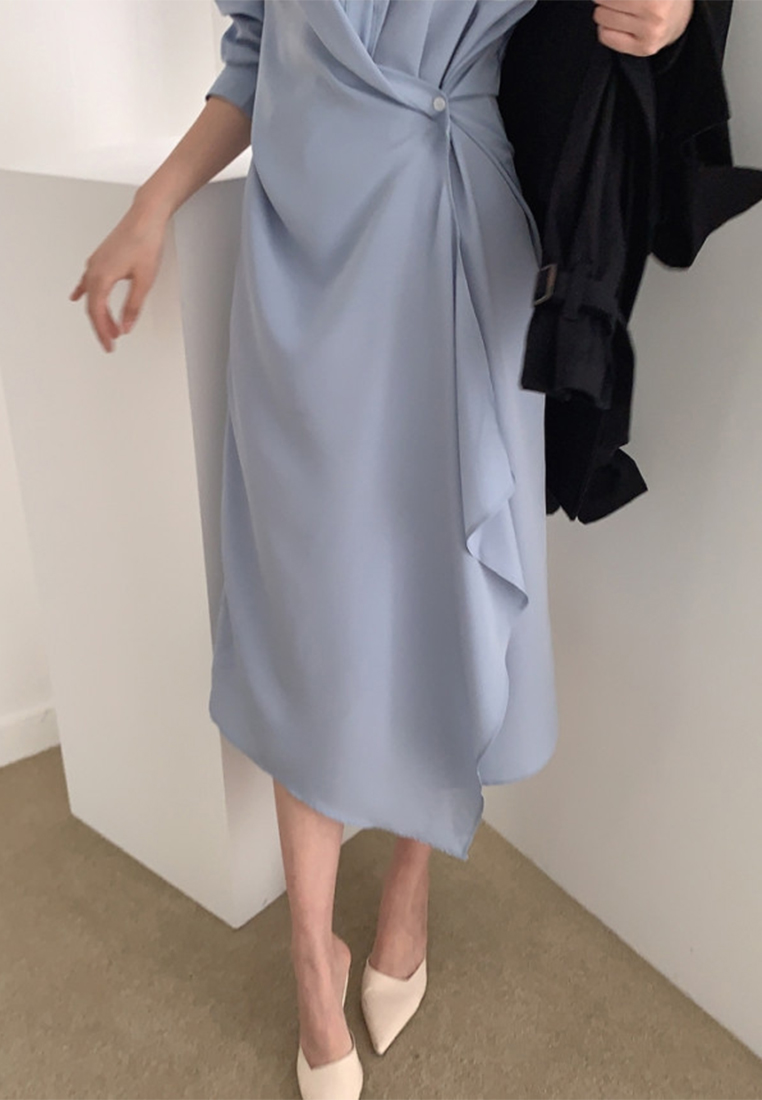 French temperament irregular shirt dress CA24030721BL