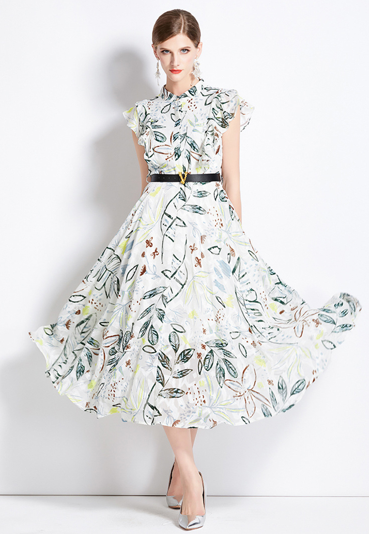 2024 Multi color temperament printed dress CA24032621MT