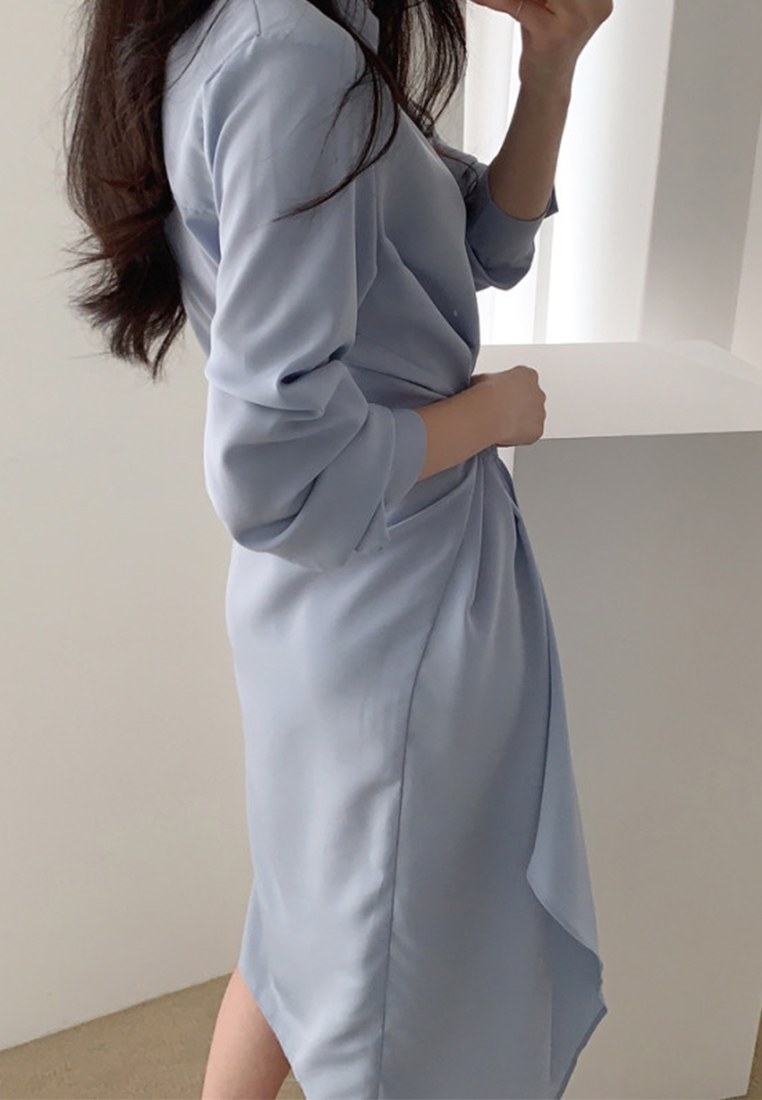 French temperament irregular shirt dress CA24030721BL
