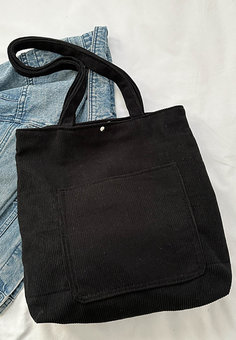 New Autumn Winter Fashion Solid-Color Korean-Style Large-Capacity Tote Bag CA25110721BK