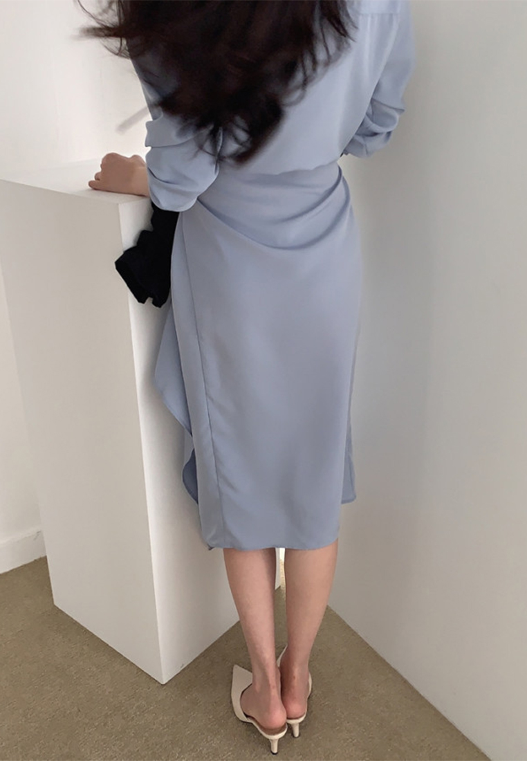 French temperament irregular shirt dress CA24030721BL