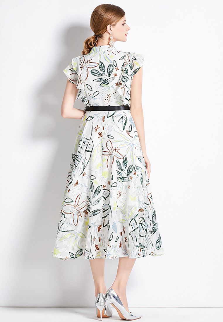 2024 Multi color temperament printed dress CA24032621MT