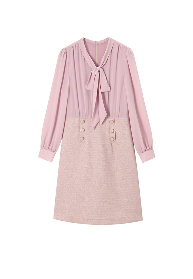 French elegant solid color button waist dress CA24091121PI