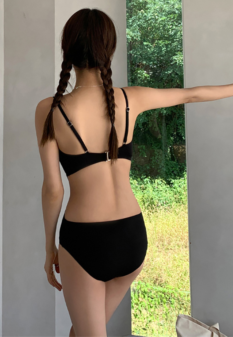 New Japanese and Korean one-piece solid color sling backless swimsuit CA250523021BL