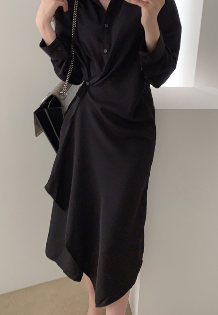 French temperament irregular shirt dress CA24030721BL