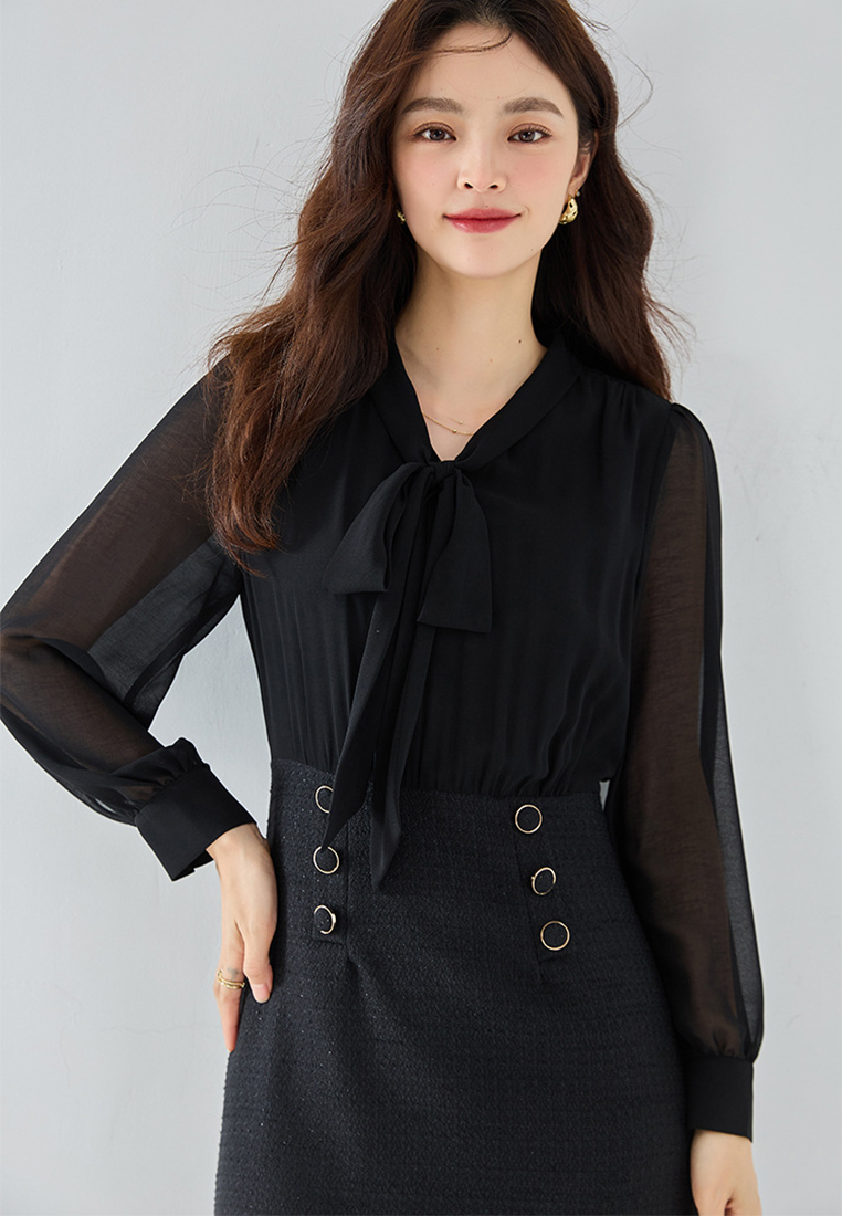 French elegant solid color button waist dress CA24091121PI