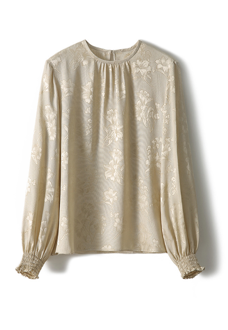 Elegant Jacquard Design Feel Silk Top CA090821