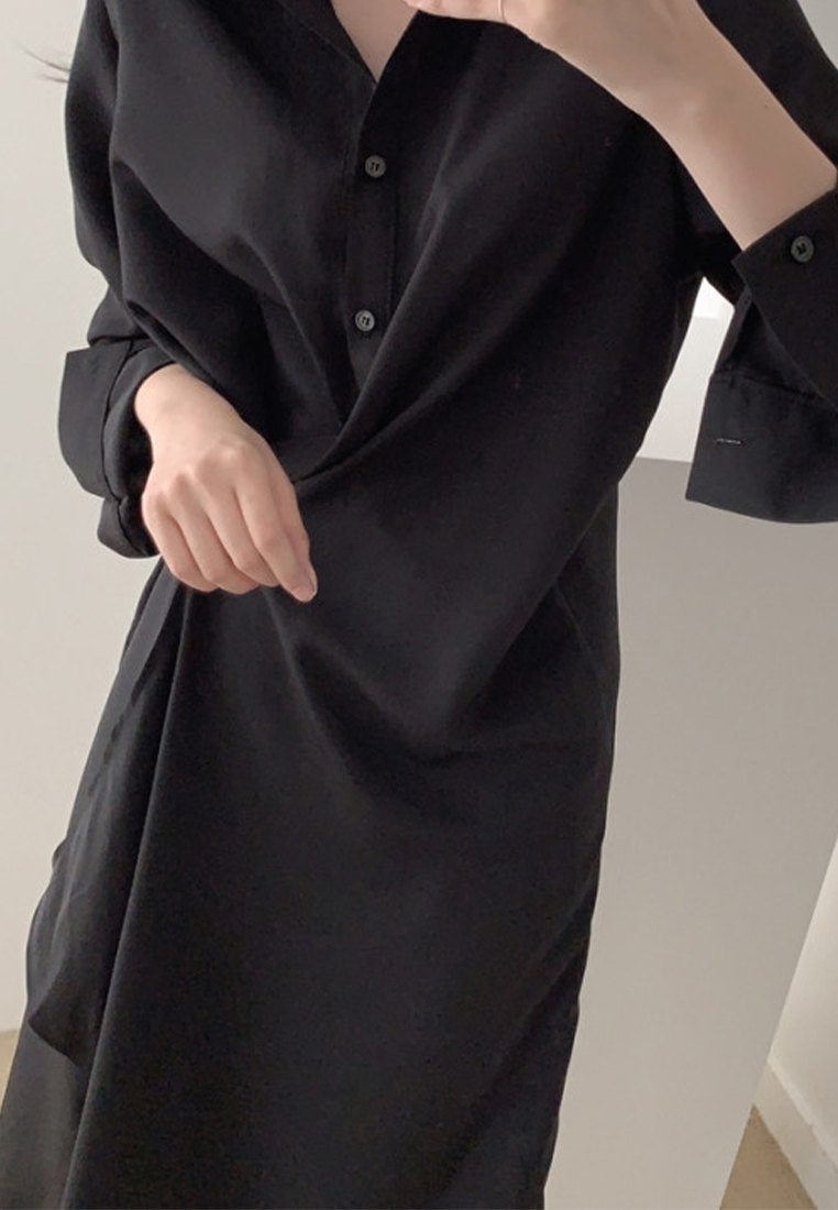 French temperament irregular shirt dress CA24030721BL