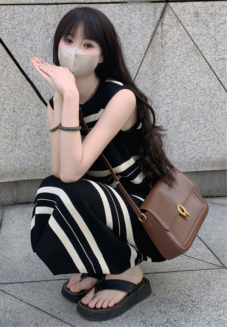 Summer new Korean style striped sleeveless long dress CA24050621BE