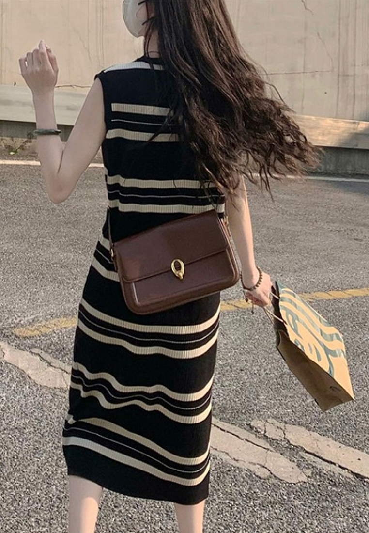 Summer new Korean style striped sleeveless long dress CA24050621BE