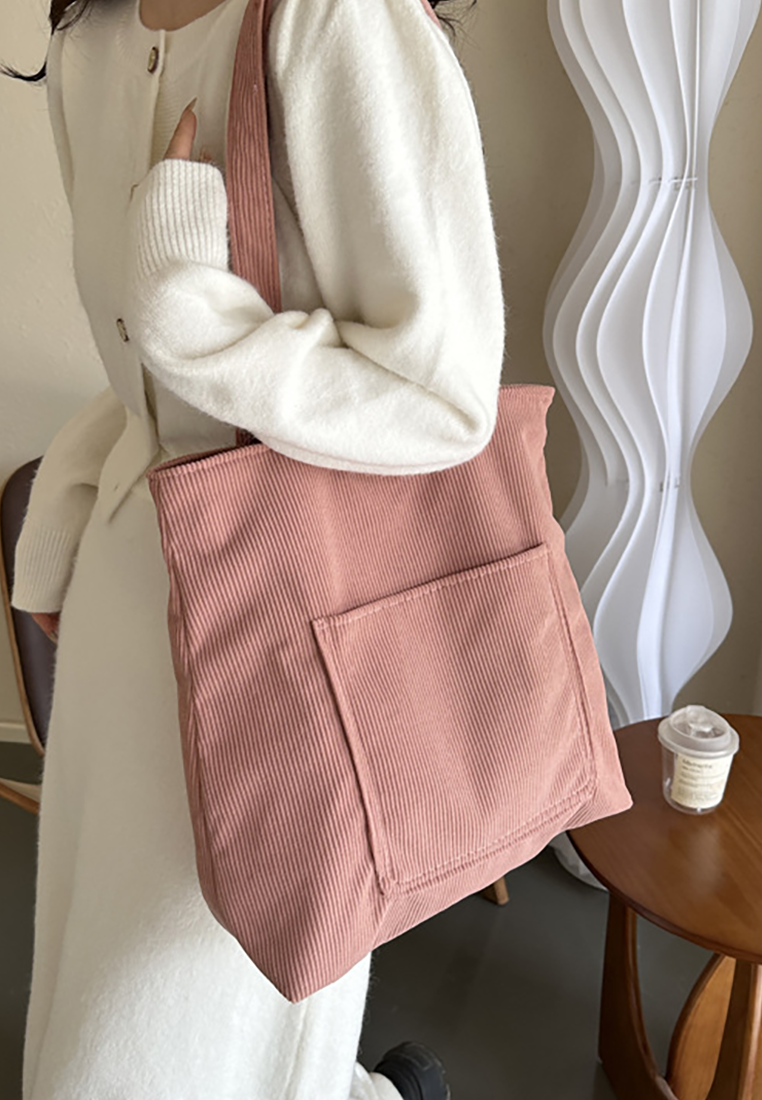 New Autumn Winter Fashion Solid-Color Korean-Style Large-Capacity Tote Bag CA25110721BK