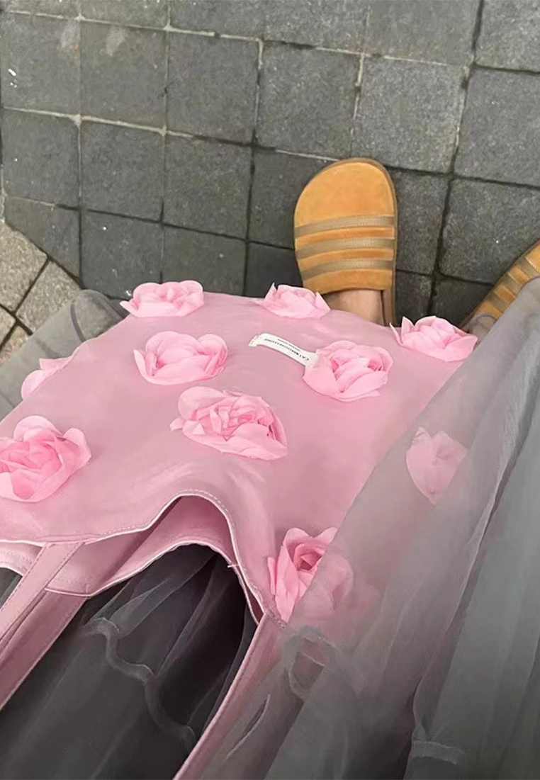 Korean style 3D flower shoulder bag CA25042321W