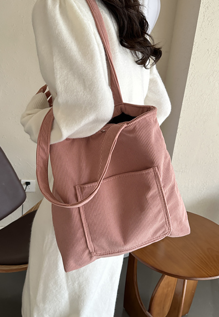 New Autumn Winter Fashion Solid-Color Korean-Style Large-Capacity Tote Bag CA25110721BK