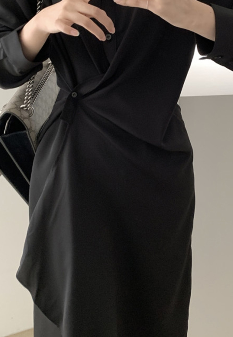 French temperament irregular shirt dress CA24030721BL