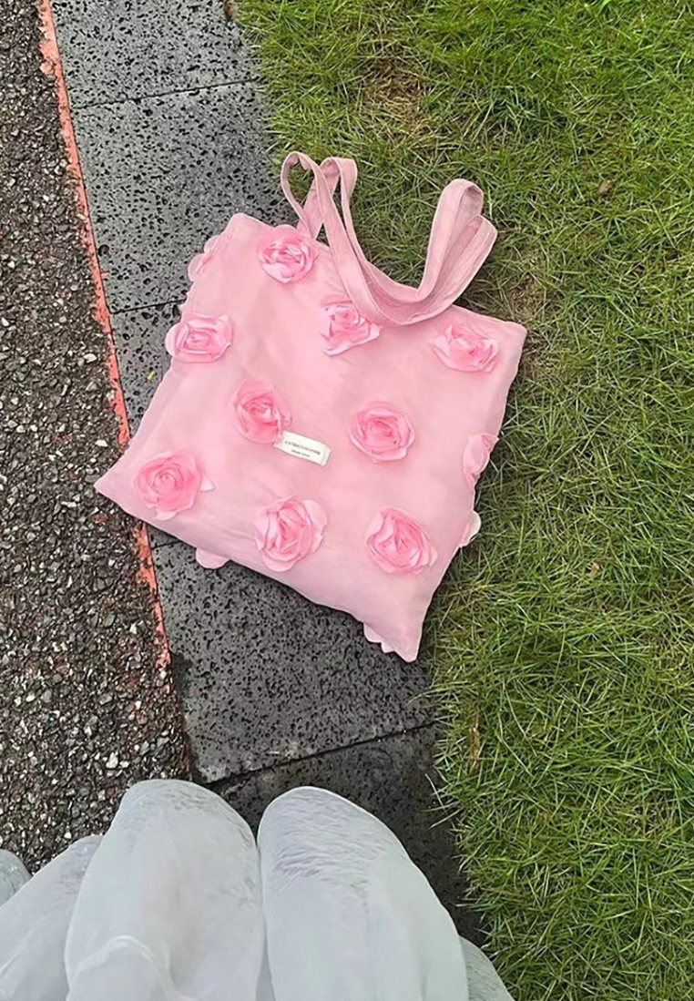 Korean style 3D flower shoulder bag CA25042321W