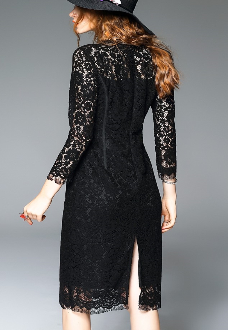 Elegant Lace One-piece Dress UA1109030GR-S