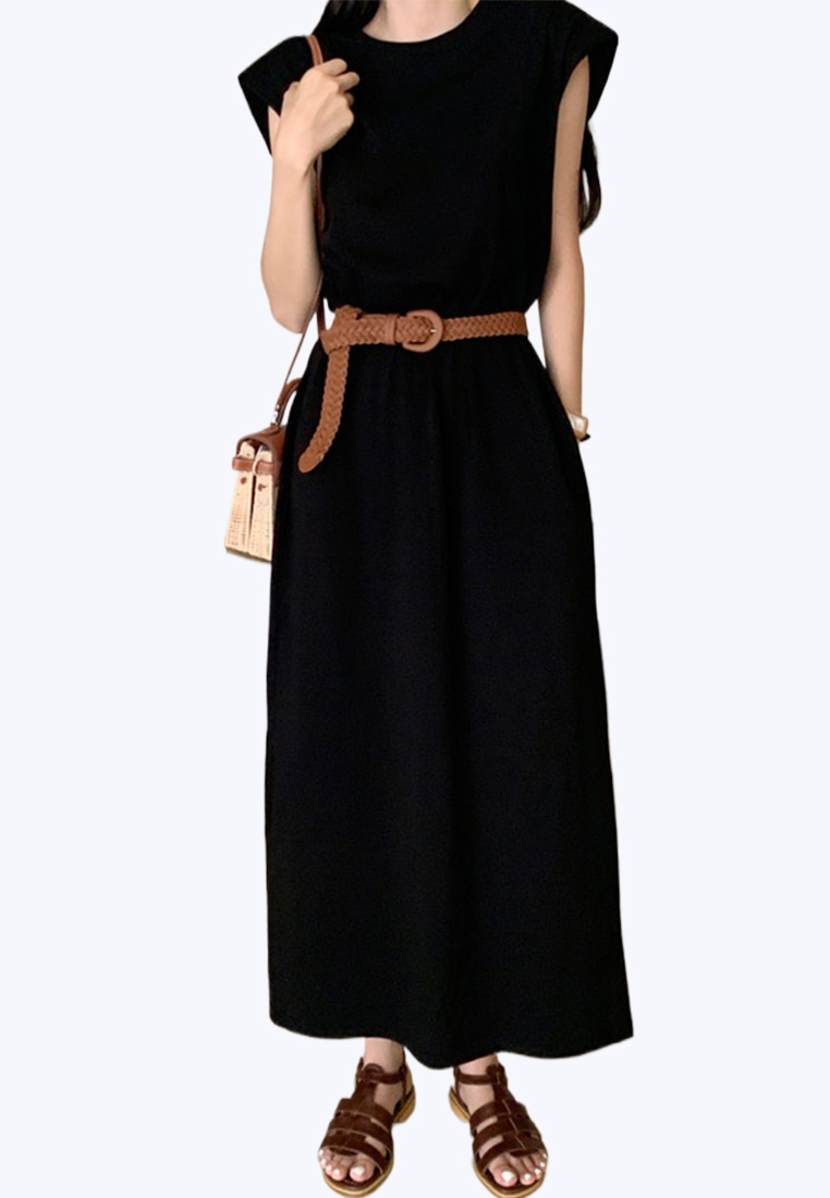 Solid color new versatile dress CA25070922BK