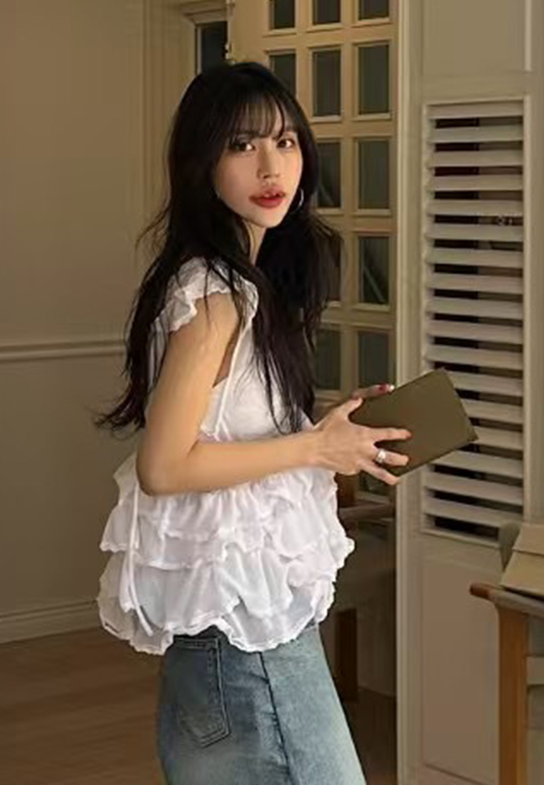 New Splicing V-neck Heavy Industry Sleeveless Top CA25042922PI