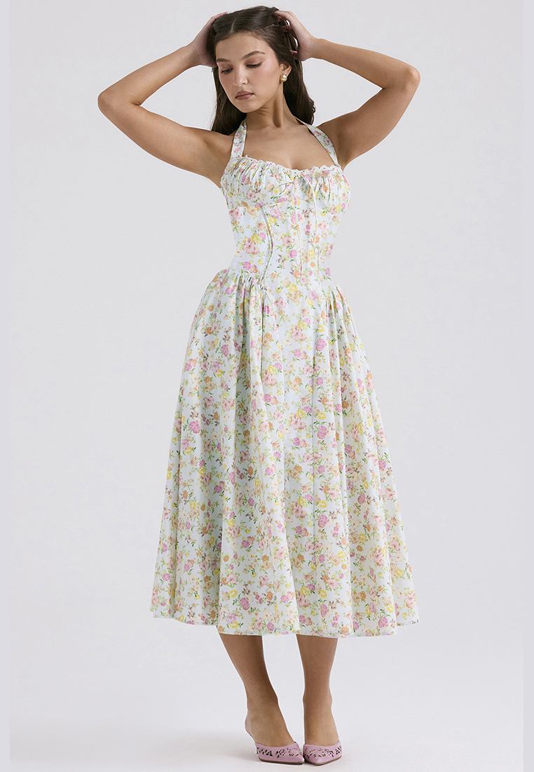 New summer slim fit printed camisole dress CA25042222PIMT