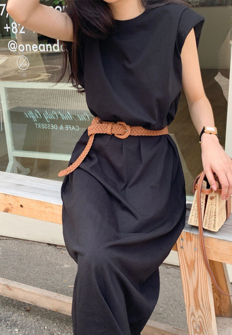 Solid color new versatile dress CA25070922BK