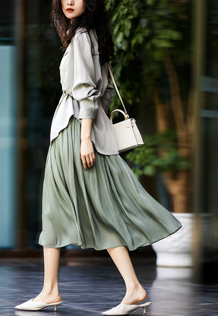 Elegantly Draping Fashionable Half-Skirt CA090822W