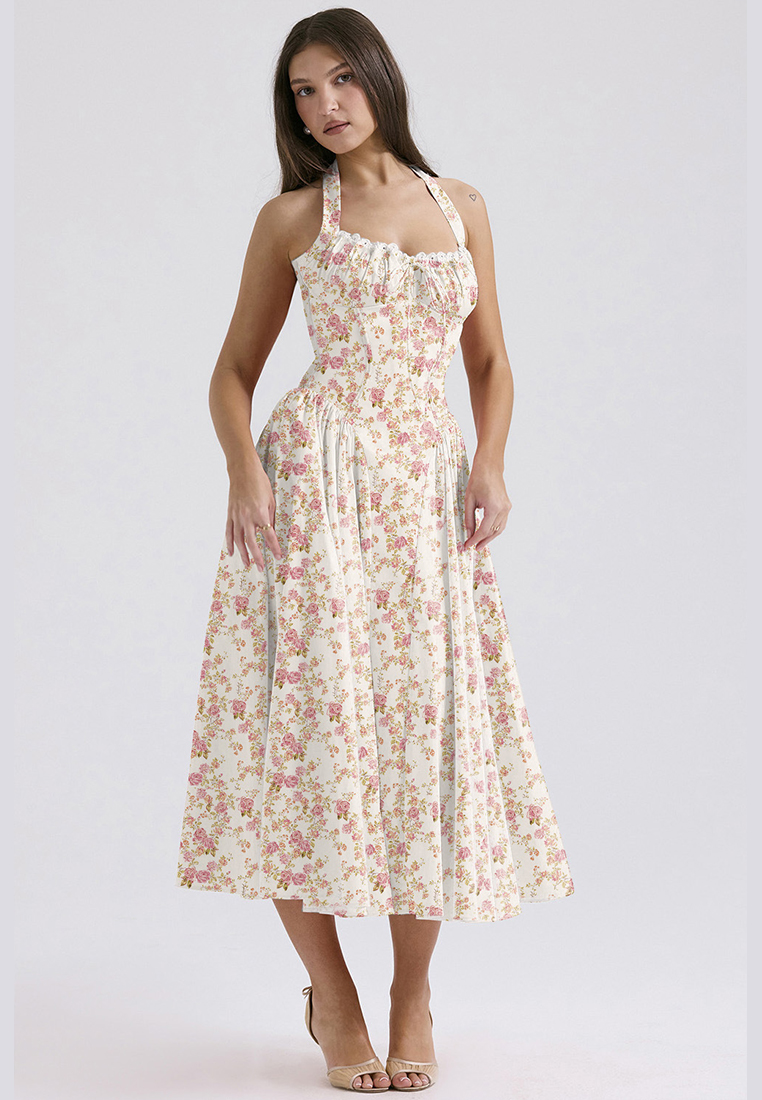 New summer slim fit printed camisole dress CA25042222PIMT