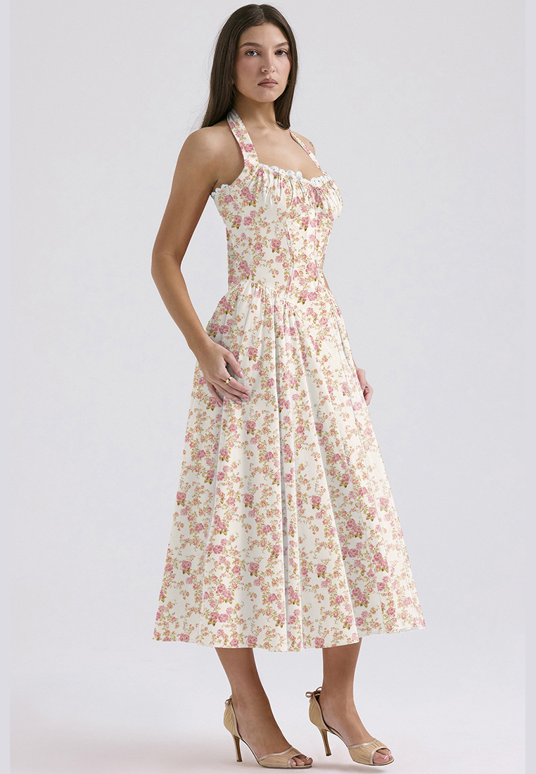 New summer slim fit printed camisole dress CA25042222PIMT