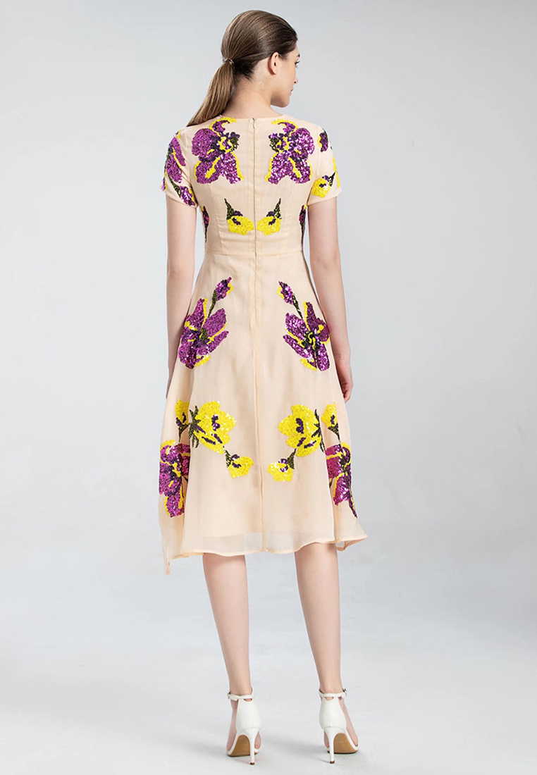 2024 Summer New Round Neck Short Sleeve Waist Wrap Skirt CA24031922YE